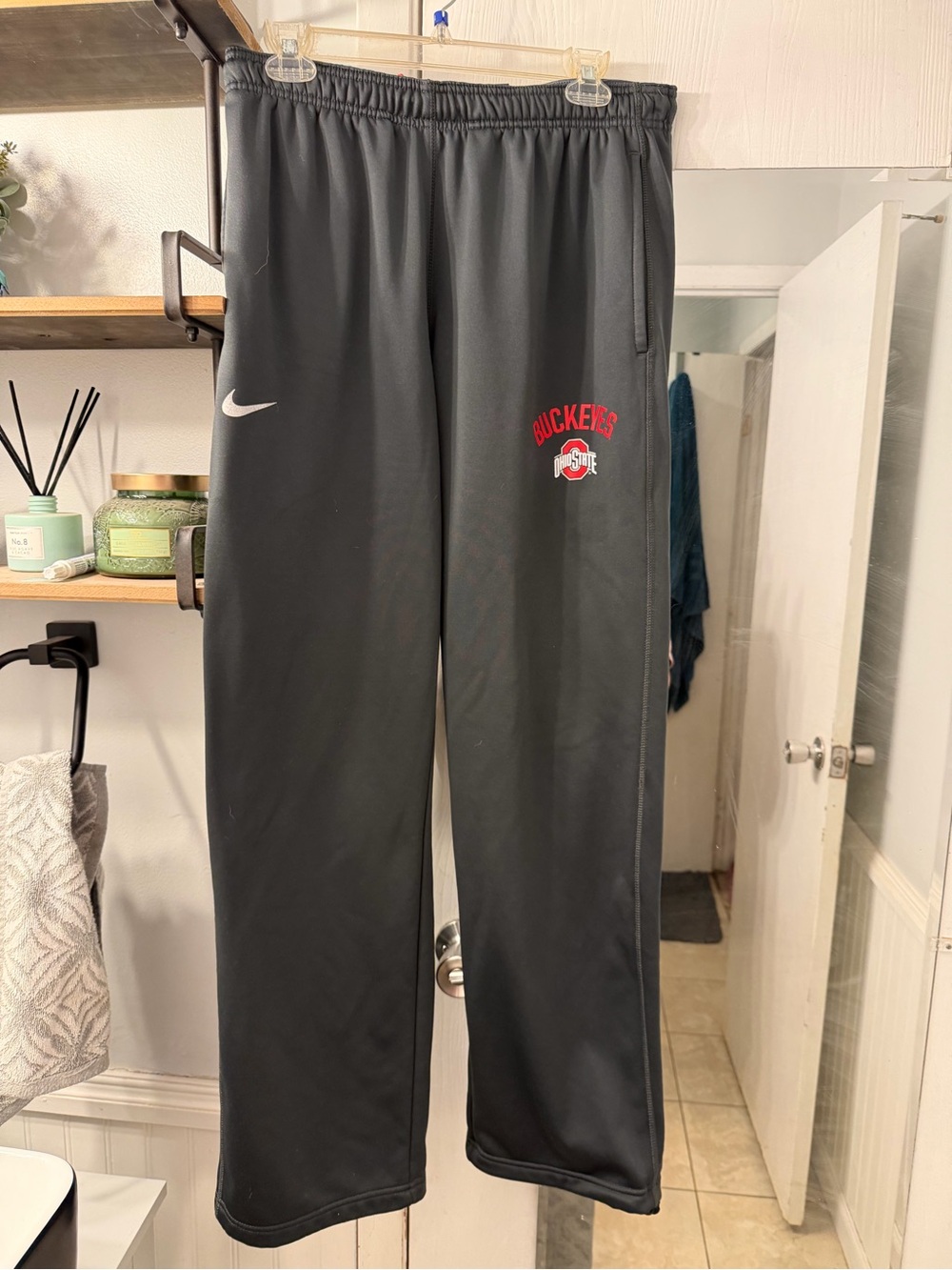 Nike Gray Sweatpants with Ohio Stare Red Buckeyes Logo